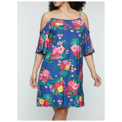 plus size cold shoulder sundresses