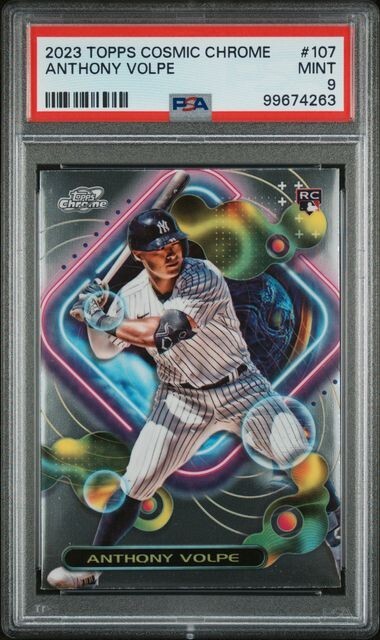 2023 Topps Cosmic Chrome - #107 Anthony Volpe (RC) PSA 9