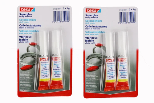 2 - 4 pieces / 3g each TESA super glue transparent EXTRA STRONG all-purpose adhesive NEW