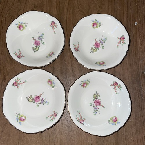 4 Homer Laughlin Household China "PRISCILLA"  Fruit Bowls w Scalloped Rim - Picture 1 of 5