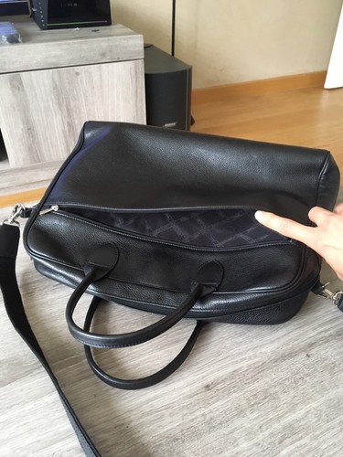 Sur Original Vintage 10 Longchamp Pc Sac Véritable 12 38x30cm Grainé Document Cuir Porte AHdHSwq