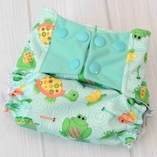 One Size Cloth Diaper Cover, Teal Pond Animals, Baby AI2 Diaper Waterproof