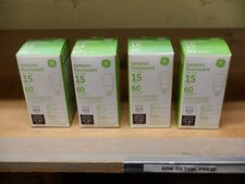 GE/General Electric 15W, 2700K, A19 CFL Lamps - Lot of 4
