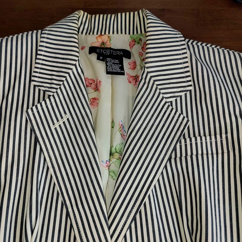 ETCETERA Stripped Blazer Size 2 - Picture 4 of 14