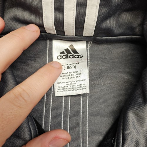 Adidas Jacket Youth XL Gray Long Sleeve Full Zip Pockets Collared Athletic - Picture 11 of 17