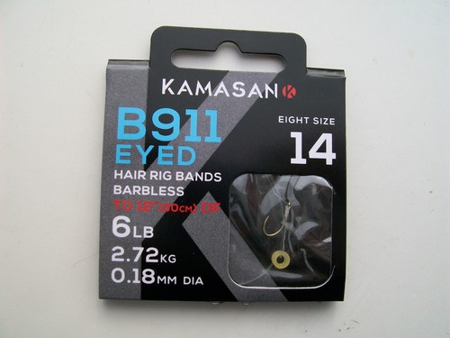 24 x Assorted B911 Eyed Barbless Bait Band Rigs Hooks to Nylon Size 10,12 &14. - Picture 6 of 6