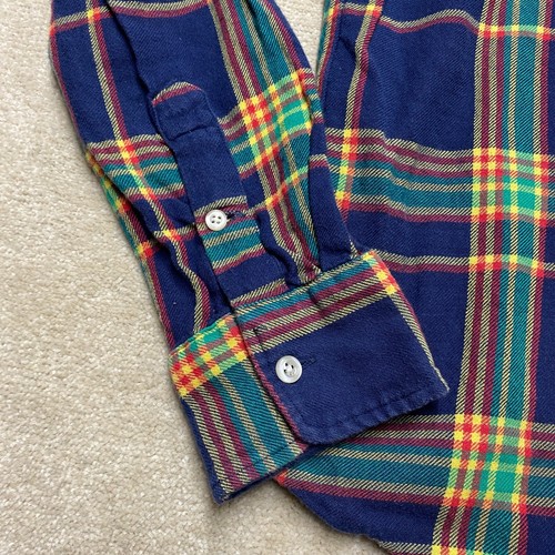 Polo Ralph Lauren Button-Up Shirt Men's Medium Blue Tartan Long-Sleeve Classic - Picture 5 of 13