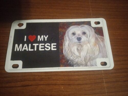 New Metal Dog Breed Picture  Magnet - I Love My Maltese  - Picture 1 of 2