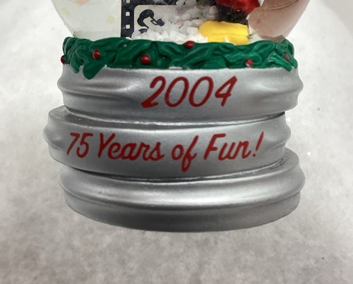 Vintage Disney Mickey Mouse 2004 Christmas Mini Snow Globe 75 Years of Fun! IOB. - Picture 4 of 20