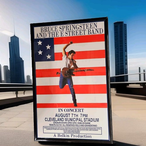Bruce Springsteen Born in the USA Cleveland Concert Poster 11 X 17 Framed - Picture 1 of 2