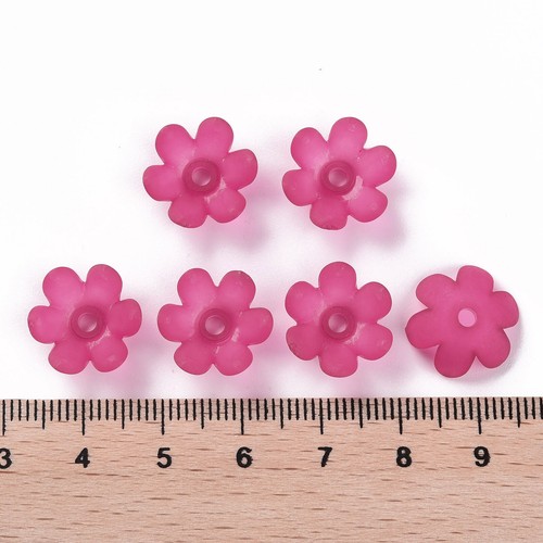 500 g Frosted 6-Petal Flower Acrylic Bead Caps Crafts for Jewelry Making 14x6mm - Picture 21 of 113
