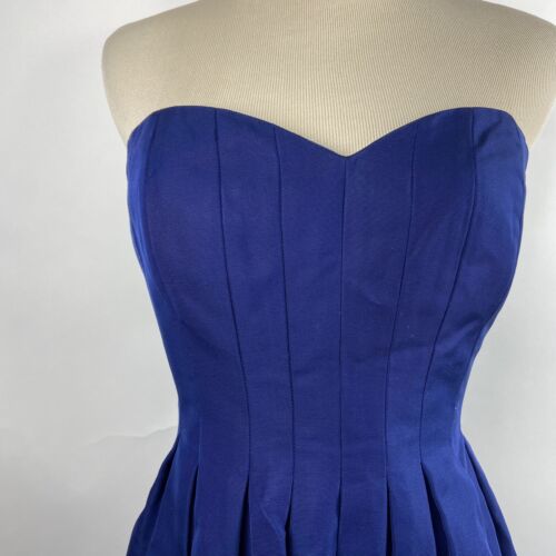 Abito da ballo J.Crew taglia 4 Marlie classico blu navy senza spalline damigella d'onore - Foto 3 di 9