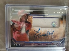 Yasmany Tomas Rookie Auto 2015 Topps Strata Clearly Authentic Relics Blue /99 