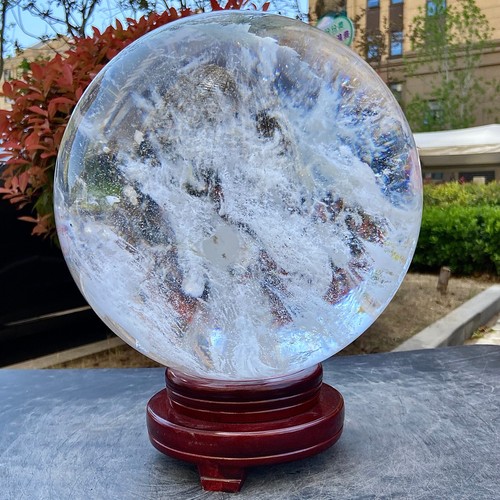 42.54LB White melted quartz ball globe Healing home décor - 第 1/16 張圖片