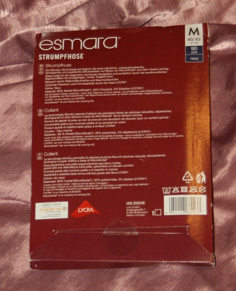CLIMA COMFORT Strumpfhose*Collant*Tights  ***90 DEN *** navy 40/42 M - Bild 2 von 2