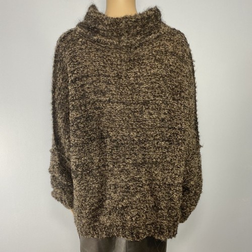 Free People She's All That maglione alpaca nel suo elemento tunica taglia XS nero marrone - Foto 8 di 12