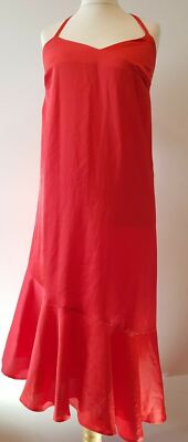 M&S Collection Kleid rot Neckholder ausgestellt unten UK 8