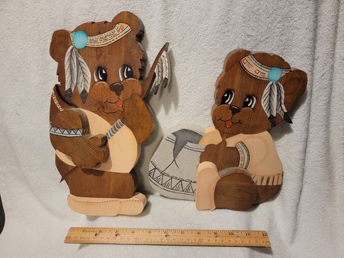 Native American Boy And Girl Bear Wall Decor - Bild 2 von 8