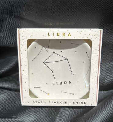 Lucky Feather Libra Zodiac Jewelry Trinket Dish Holder ~ Pink