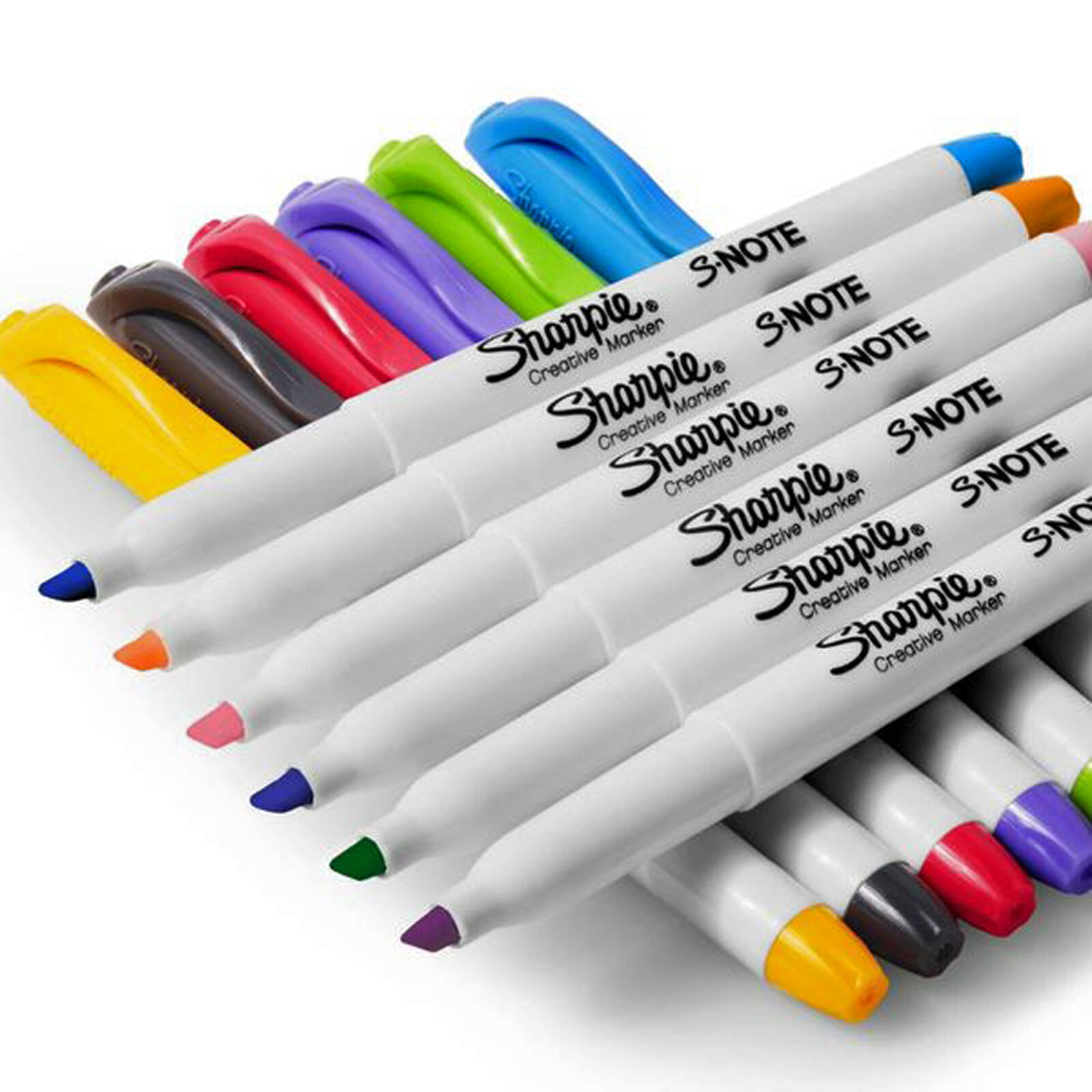 Sharpie S Note Creative Marker Pens 12 Pack Assorted Colours 2in1 Chisel Tip eBay