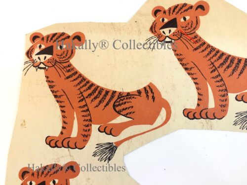 Pieza de cartel de gráficos de tigre de dibujos animados retro de la década de 1960 - Imagen 3 de 6