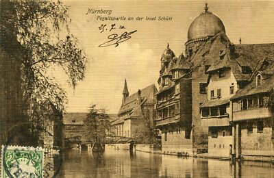 Karte DEUTSCHLAND NÜRNBERG NÜRNBERG Pegnitzpartie an der Insel Schütt