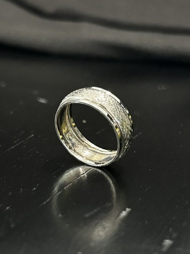 Sterling Silver Ring Size 7 Vintage Etched Band wedding Crosshatch - Picture 3 of 6