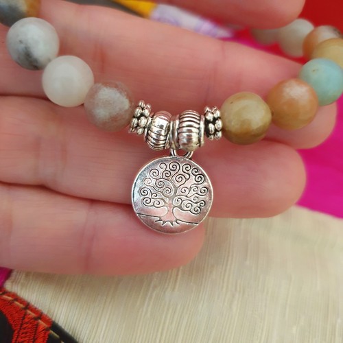 2 Brazalete de joyería de reiki elástico piedra de ansiedad curativa natural chakra Reino Unido - Imagen 8 de 15