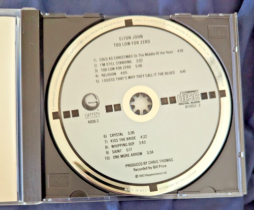 RARE Elton John - Too Low For Zero CD Germany Target CD 01 Matrix Smooth Edge - Bild 3 von 5
