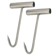 2Pcs Stainless Steel T Hooks T-Handle Meat Boning Hook for Kitchen Butcher