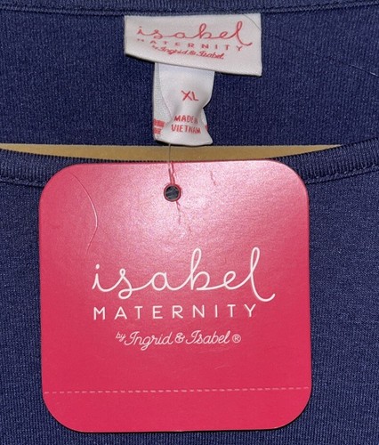 Isabel Maternity Cozy Knit Dress Women’s Sz XL Navy Blue Pockets - Picture 3 of 6