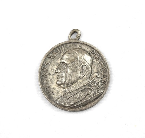 Vintage Papst XXIII Religiös Medaillon Medaille Charm Der gute Papst St. Paul Peter - Bild 1 von 7