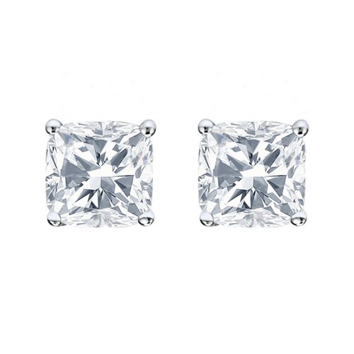 3/4 kt Kissenschliff Laborgefertigt gewachsene Diamanten Ohrringe 14 K Weißgold kostenloser Versand - Bild 2 von 3