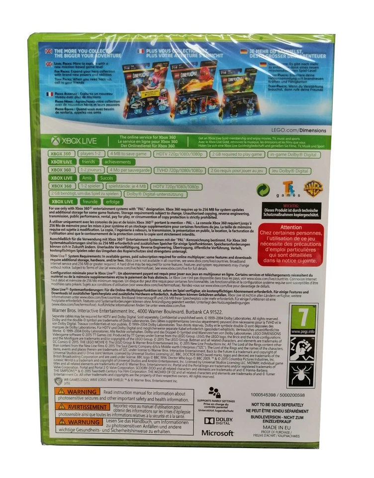 LEGO Dimensions DVD für Xbox 360 / Wii U / Playstation 3 PS3 - Bild 2 von 2