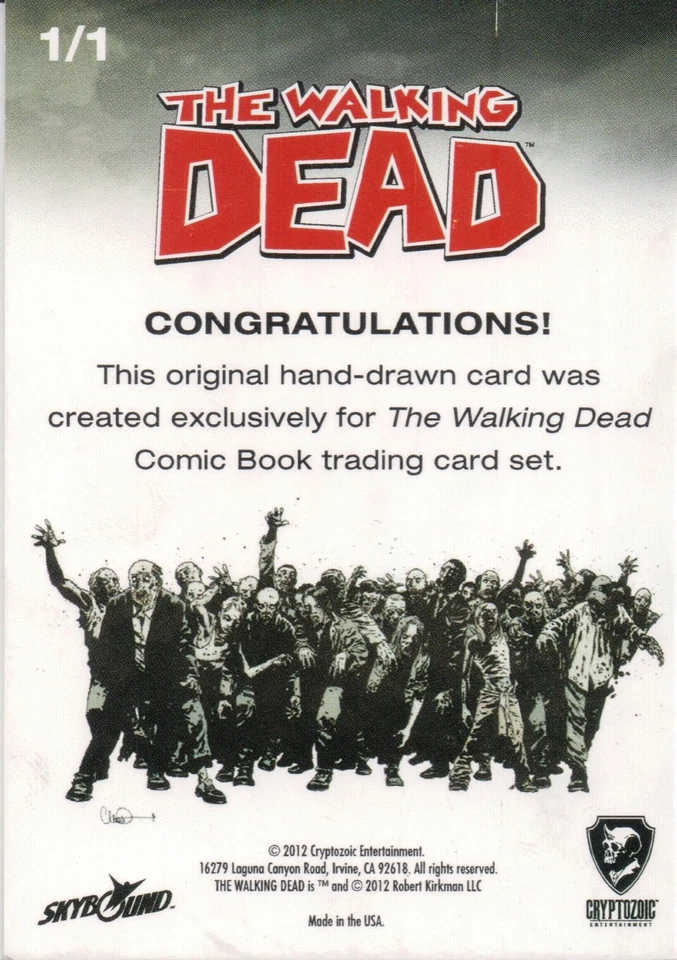 The Walking Dead Comics Season One , Sketch Card  #1/1 - Image 2 of 2