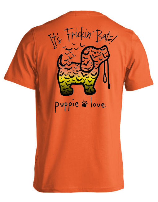 New PUPPIE LOVE IT'S FRICKIN' BATS! HALLOWEEN Pup T SHIRT SHORT