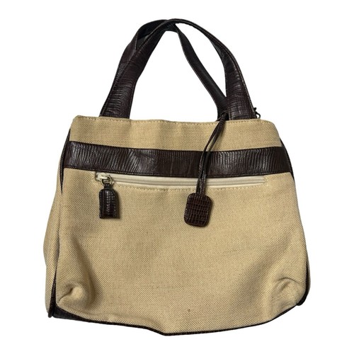 TR Bentley Brown Leather Canvas Bag - Picture 2 of 7