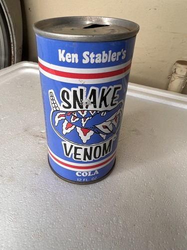 Vintage Soft Drink Can Ken Stabbler’s Snake Venom Cola Houston Oilers Gridiron