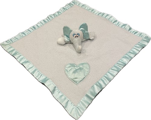 Baby Boom blau Elefant Herz liebevolle Satin Sicherheitsdecke Babyboom Junge 14 Zoll - Bild 1 von 5