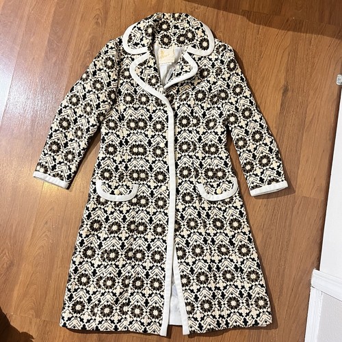 Vintage LILLI ANN Paris 50s 60s Tapestry Jacquard Button Mod House Coat Jacket - Picture 8 of 23