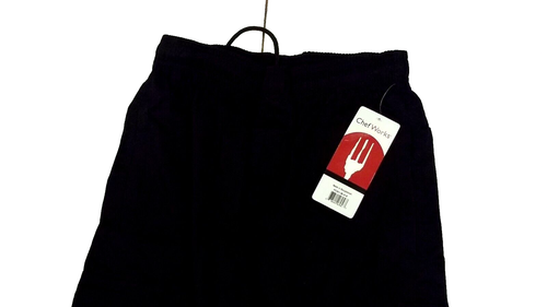 ChefWorks PC001-BLK Black Chef Cargo Pants Stretch Waist Size Small - Picture 2 of 5