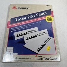 Avery [5305] Laser & Ink Jet 2-1/2" x 8-1/2" White Tent Cards Embossed 100ct