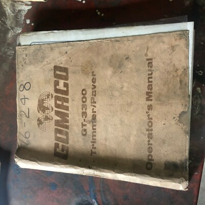 #ad GOMACO GT 3300 ASPHALT PAVER TRIMMER OPERATORS MANUAL $59.00