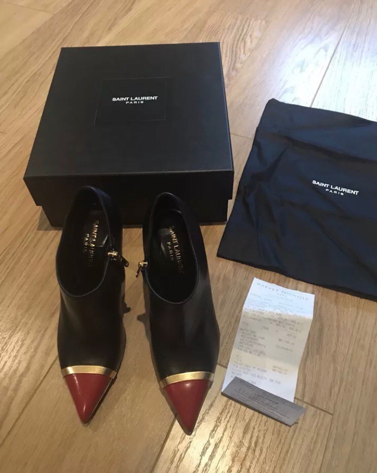 STIVALI SCARPE DA DONNA LN YSL SAINT LAURENT NERI ROSSI ORO 37 5 4 5 £620