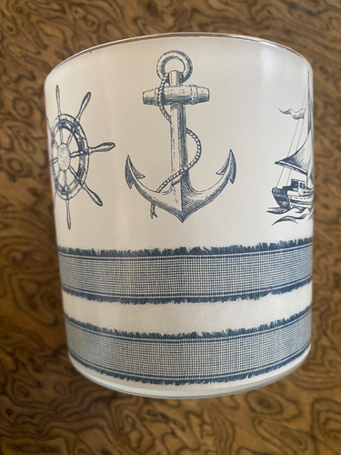 Ocean Ship Anchor Helm Glass Vase Coins Jewelry Stones Flowers - Picture 2 of 3