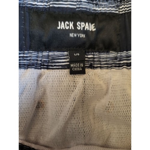 Jack Spade New York Costume da bagno nero a righe con cuciture interne 6", L - Foto 3 di 4