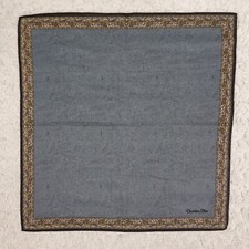 N137 CHRISTIAN DIOR Paisley Cotton Scarf Scarves Pocket Square 18.5" X 19"