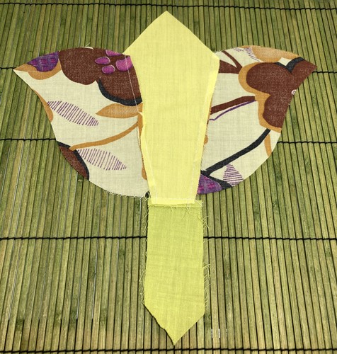 Vintage Tulip Applique Unapplied 11.5 x 10.5" Handmade Brown Flowers Yellow - Picture 3 of 3