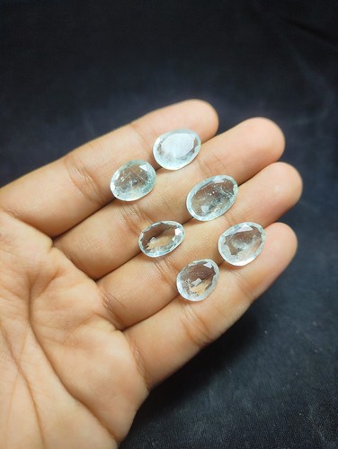 Attractive White Topaz Egg-Shaped Faceted Stones (Talpen) - Picture 3 of 7