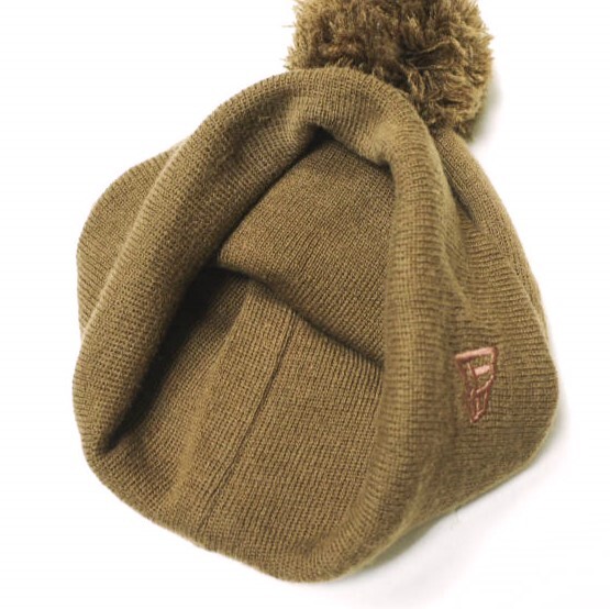 NEW ERA x BEAMS BOY Pon Knit Watch Cap NY Brown Pompom Knit